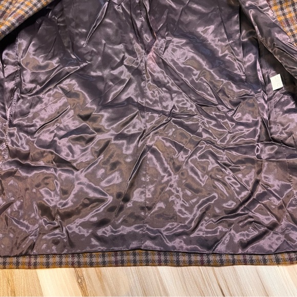 Vintage Donnybrook Blazer Women’s 4 Wool Brown Plaid Dark Academia Ukraine Suede - Picture 10 of 11